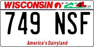 WI license plate 749NSF