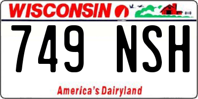 WI license plate 749NSH