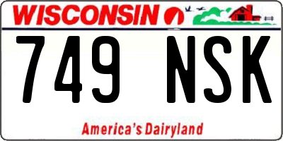 WI license plate 749NSK