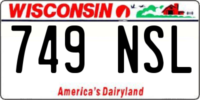 WI license plate 749NSL
