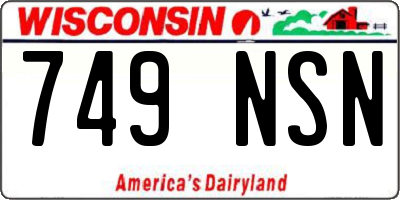 WI license plate 749NSN