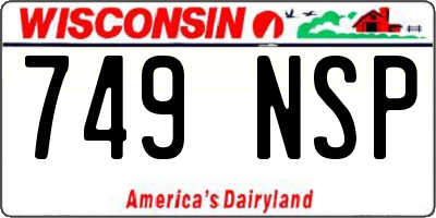 WI license plate 749NSP