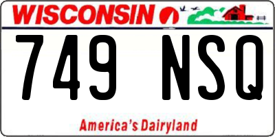 WI license plate 749NSQ
