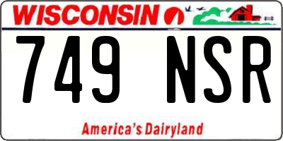 WI license plate 749NSR