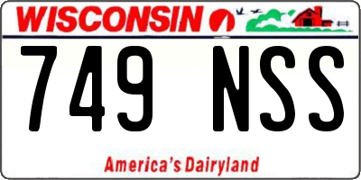 WI license plate 749NSS