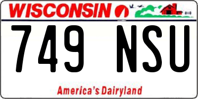 WI license plate 749NSU