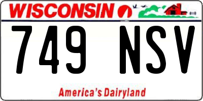WI license plate 749NSV