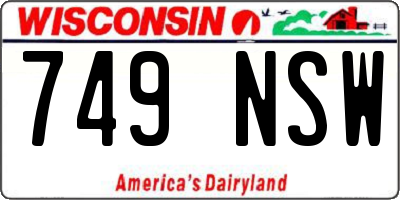 WI license plate 749NSW