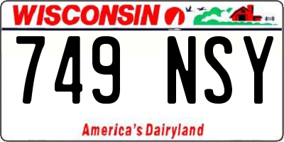 WI license plate 749NSY