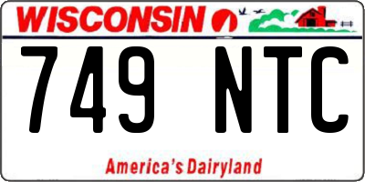 WI license plate 749NTC