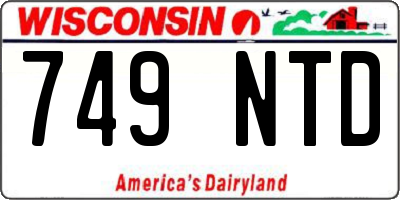 WI license plate 749NTD