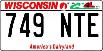 WI license plate 749NTE