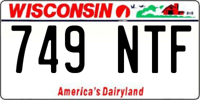 WI license plate 749NTF
