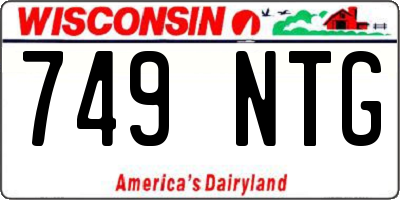 WI license plate 749NTG