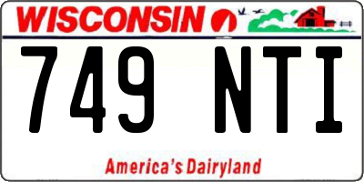 WI license plate 749NTI