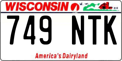 WI license plate 749NTK
