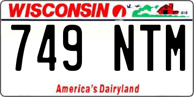 WI license plate 749NTM