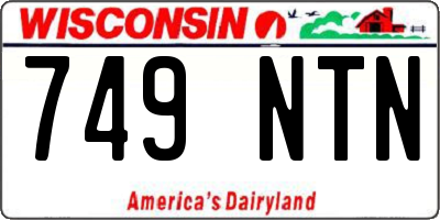 WI license plate 749NTN