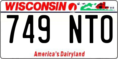 WI license plate 749NTO
