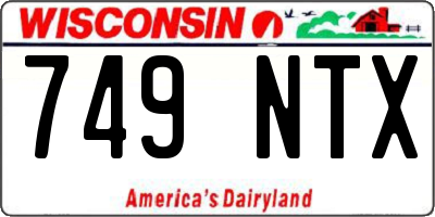 WI license plate 749NTX