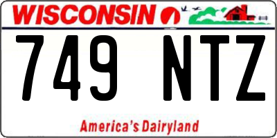 WI license plate 749NTZ
