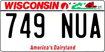 WI license plate 749NUA
