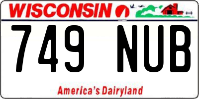 WI license plate 749NUB
