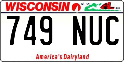 WI license plate 749NUC