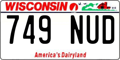 WI license plate 749NUD