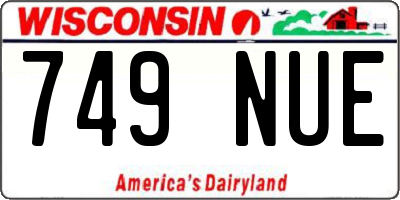 WI license plate 749NUE