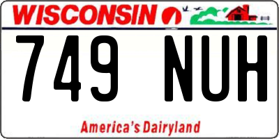 WI license plate 749NUH