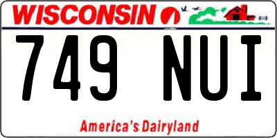 WI license plate 749NUI