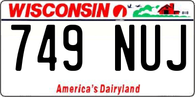 WI license plate 749NUJ