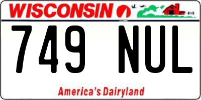 WI license plate 749NUL
