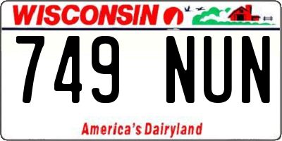 WI license plate 749NUN