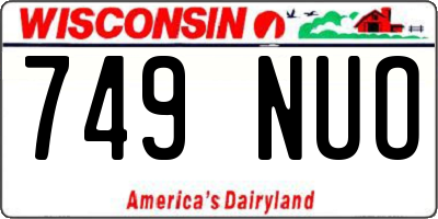 WI license plate 749NUO