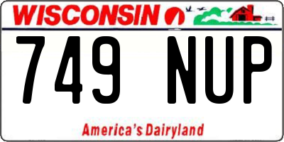 WI license plate 749NUP