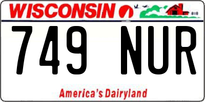 WI license plate 749NUR