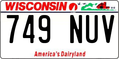 WI license plate 749NUV