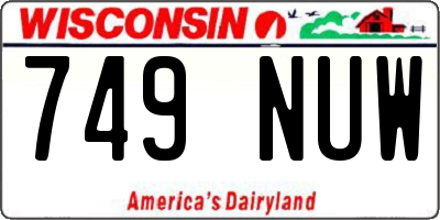 WI license plate 749NUW