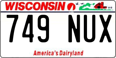 WI license plate 749NUX