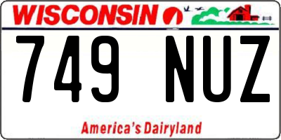 WI license plate 749NUZ