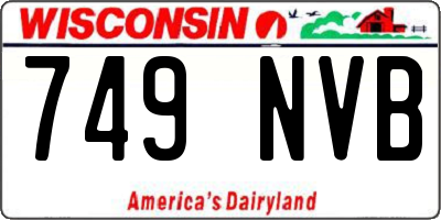 WI license plate 749NVB