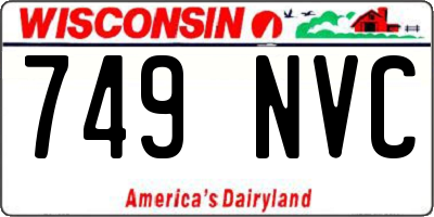 WI license plate 749NVC