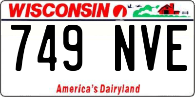 WI license plate 749NVE