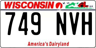 WI license plate 749NVH