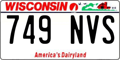 WI license plate 749NVS