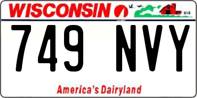WI license plate 749NVY