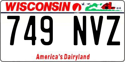 WI license plate 749NVZ