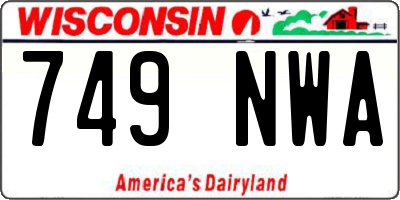 WI license plate 749NWA